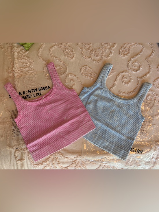 Zenana Tops - Zenana Pink and blue Ribbed Tank Top - Women